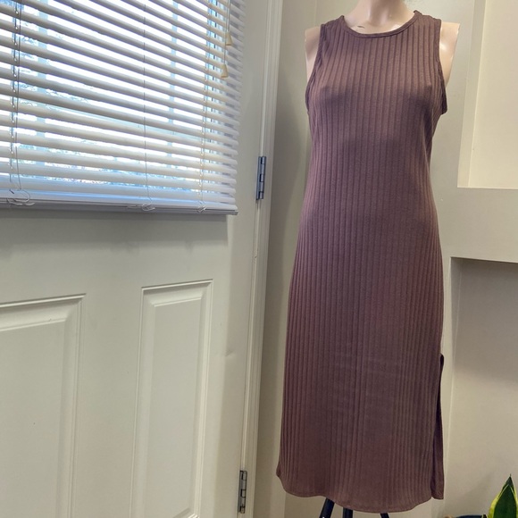 Olivia Rae Women Sleeveless Ribbed Midi Dress in Coco Brown - Picture 12 of 12